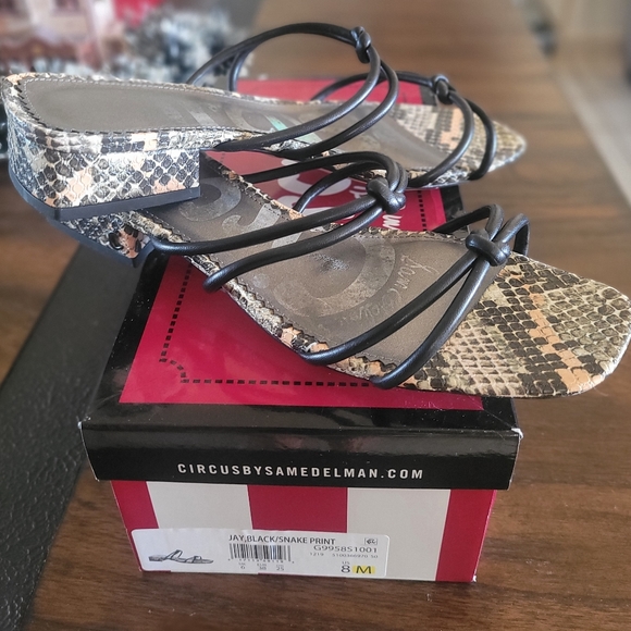 Circus by Sam Edelman Snake Print Heel Sandals Size 8 - Picture 2 of 9